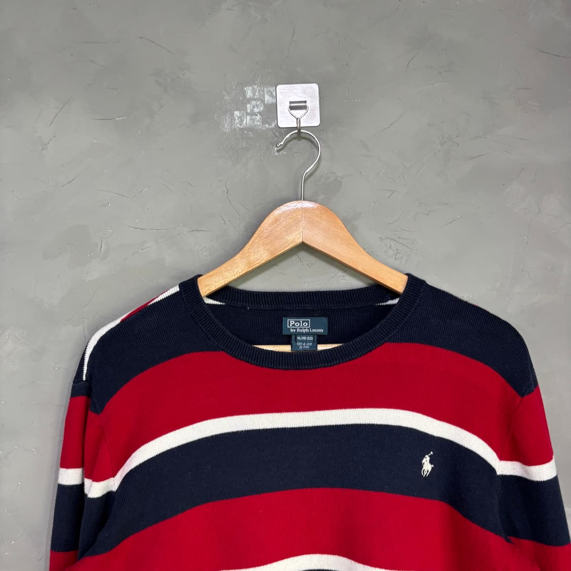 폴로 랄프로렌 스트라이프 니트 레드 네이비 상품이미지2