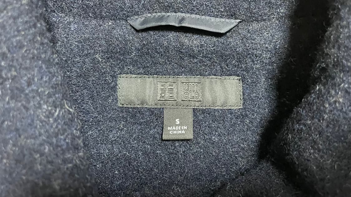 빈티지 UNIQLO 유니클로 울 블렌드 싱글 코트 네이비 S 상품이미지6