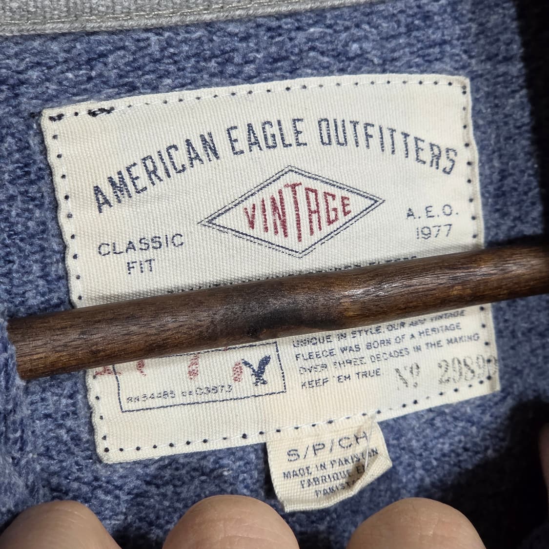 아메리칸 이글 네이비 프린팅 오버록 후드티 상품이미지9