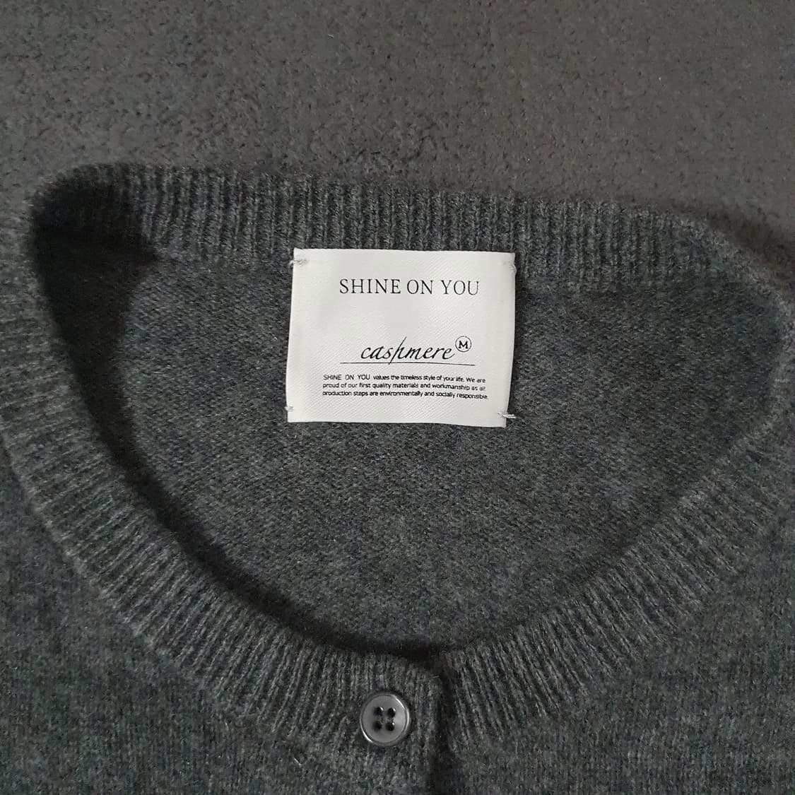 샤인온유 캐시미어 100% 베이직 가디건 그레이 상품이미지6