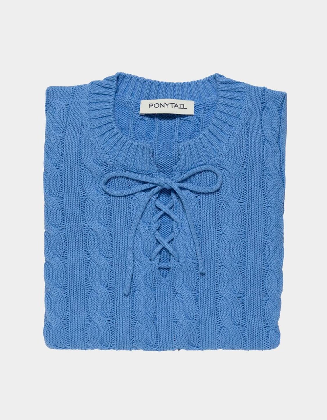 포니테일 
IVY Cable Ribbon Knit Top (BLUE) 상품이미지4