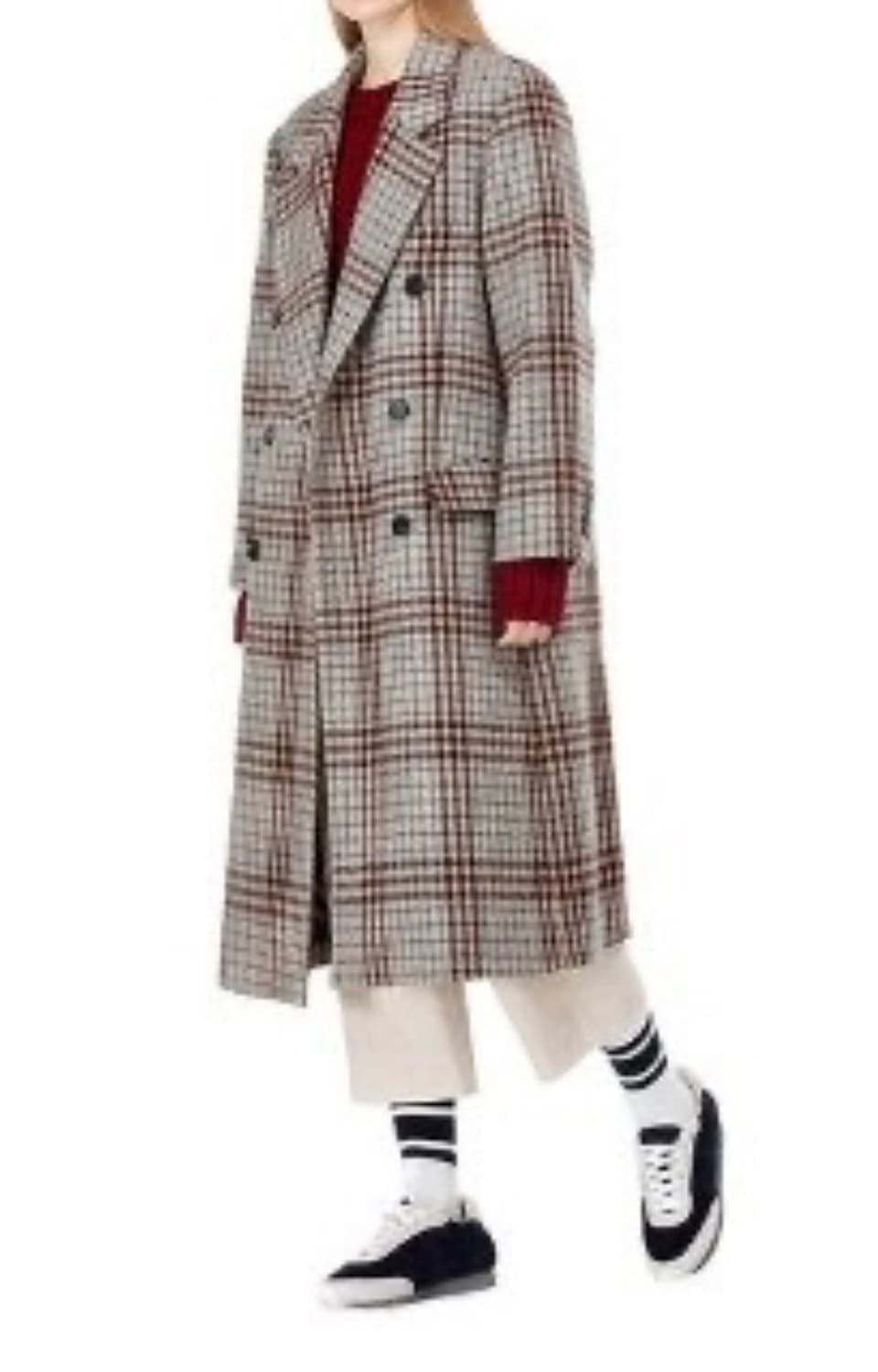 톰보이 테일러드 롱 체크 코트 (오버핏) 상품이미지10
