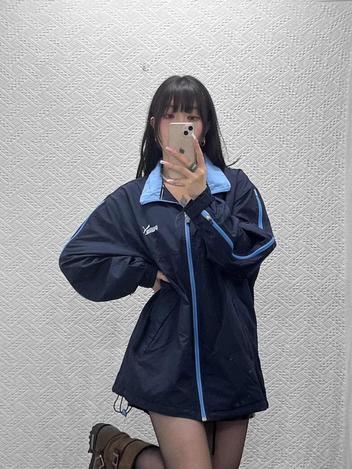 푸마 레트로 빈티지 Y2K 오버핏 바람막이 자켓 L C12513 상품이미지1