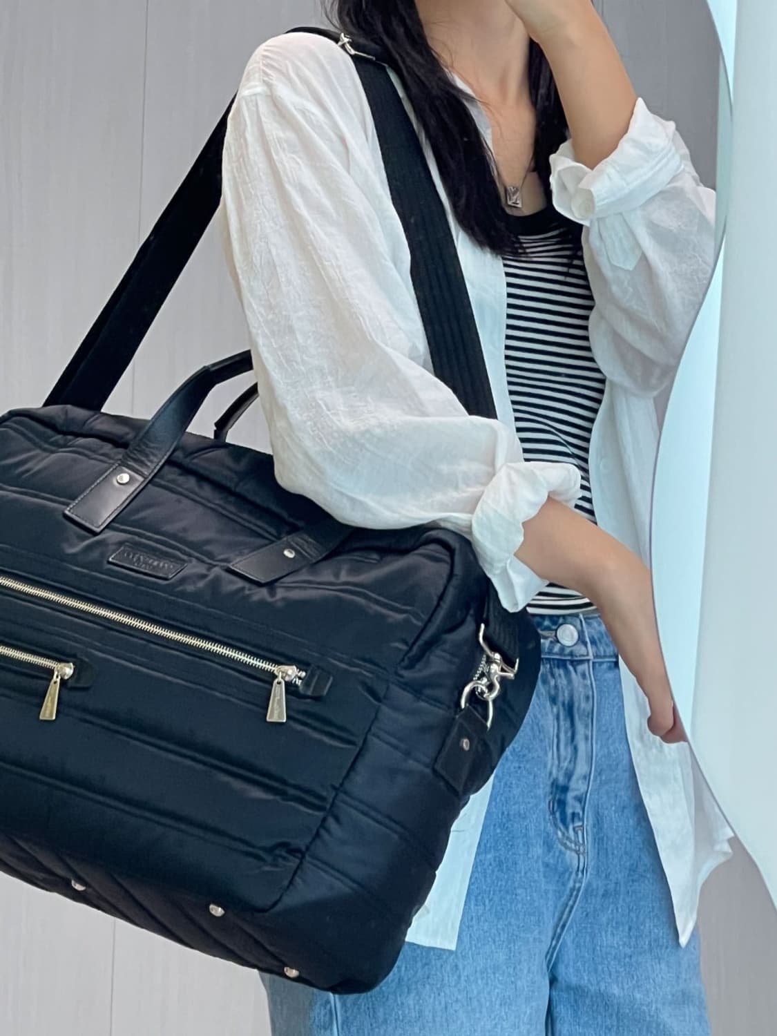 courreges / 꾸레쥬 블랙 패브릭 빅 백 상품이미지9