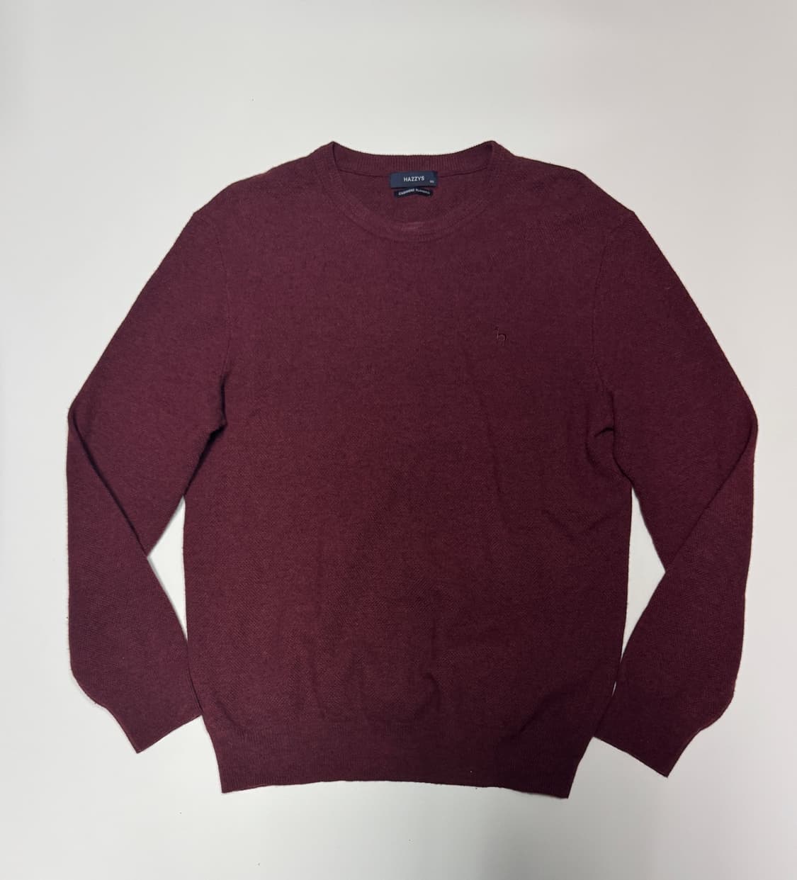 헤지스 hazzys 캐시미어 혼방 버건디 니트 L 상품이미지1