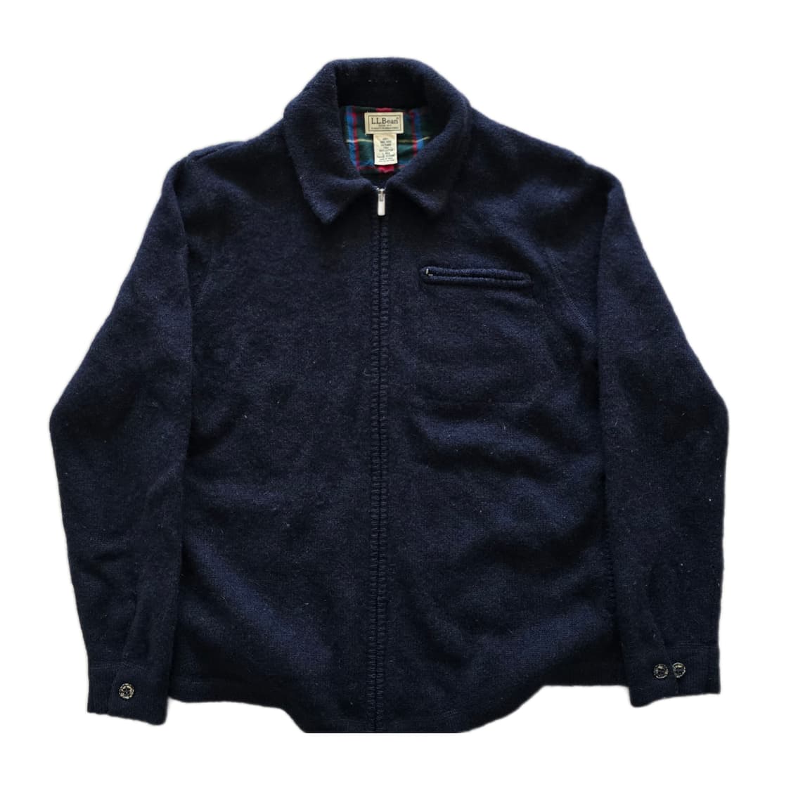 L.L.BEAN 엘엘빈 셔틀랜드 울 집업 니트 XL 네이비 상품이미지1