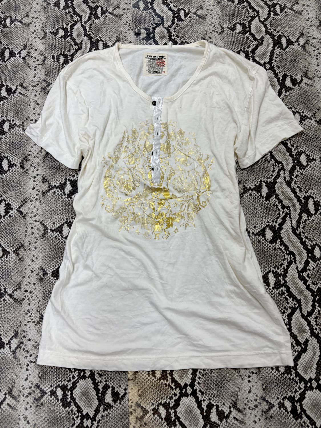 “Vintage”00’s Mood Glitter Print White T 상품이미지1