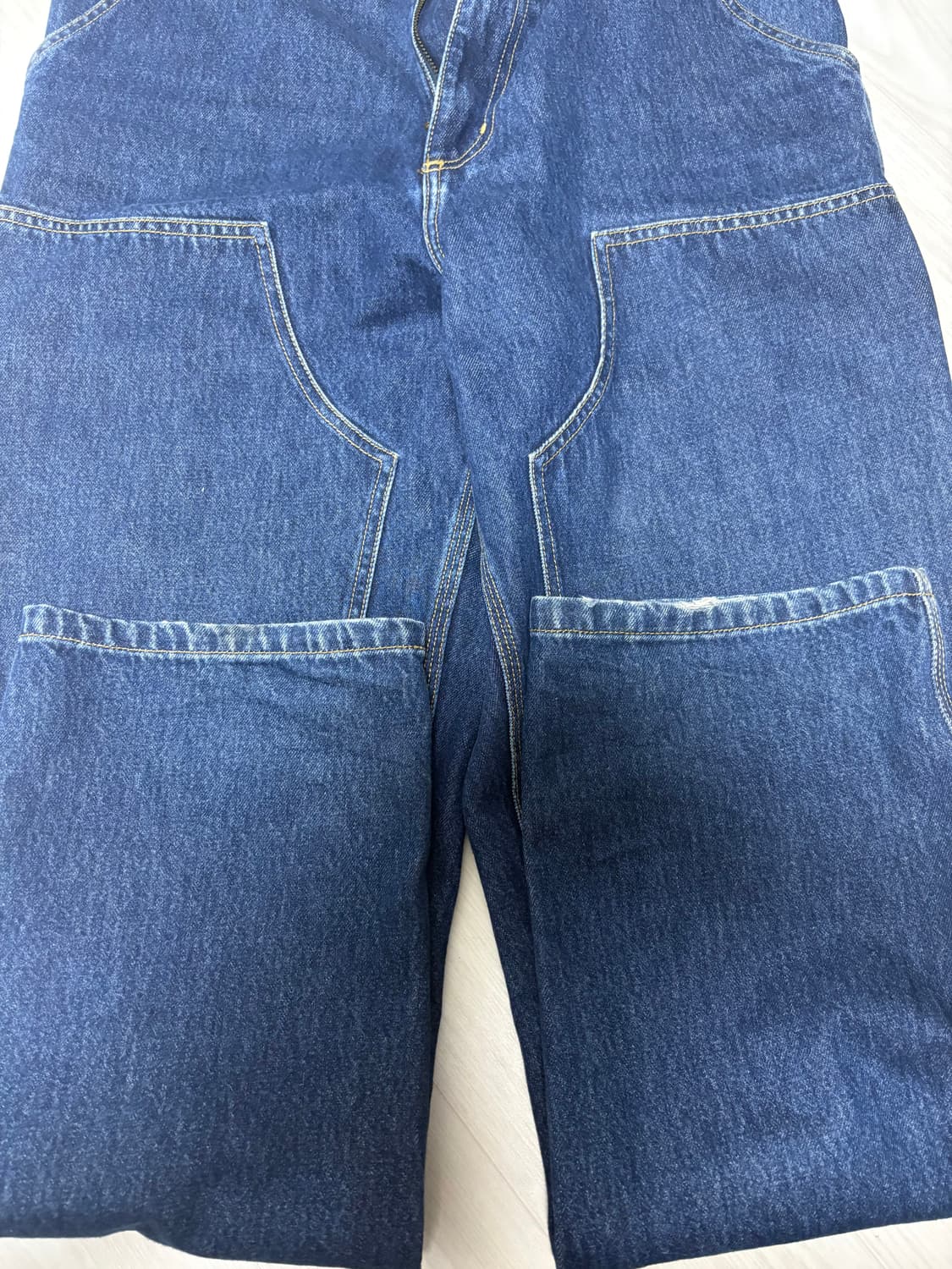 (32*32) 칼하트WIP 더블 니 팬츠 스미스 (블루 스톤 워시드) 상품이미지4