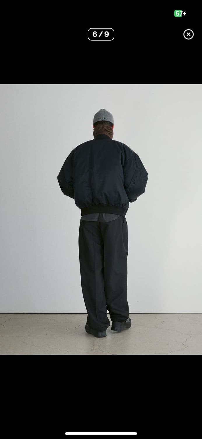 [M] 렉토 오버사이즈 나일론 다운 항공 점퍼 ma-1 마원 패딩 블랙 상품이미지6