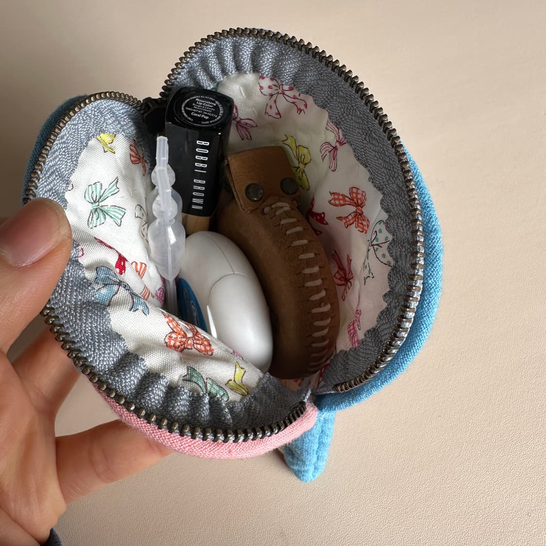 빈티지 원단 피드색 파우치 / 퀼트 지갑 / 핸드메이드 상품이미지6