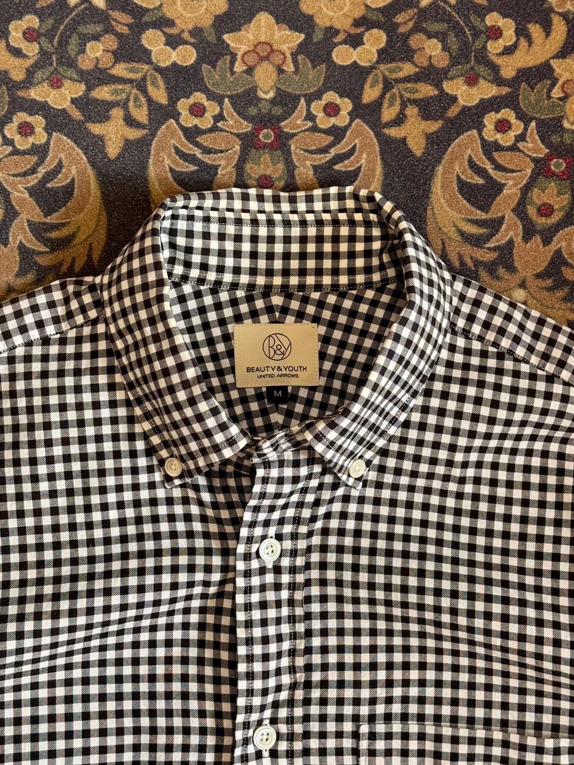 유나이티드 애로우즈 우먼즈 깅엄체크 하프셔츠  상품이미지2