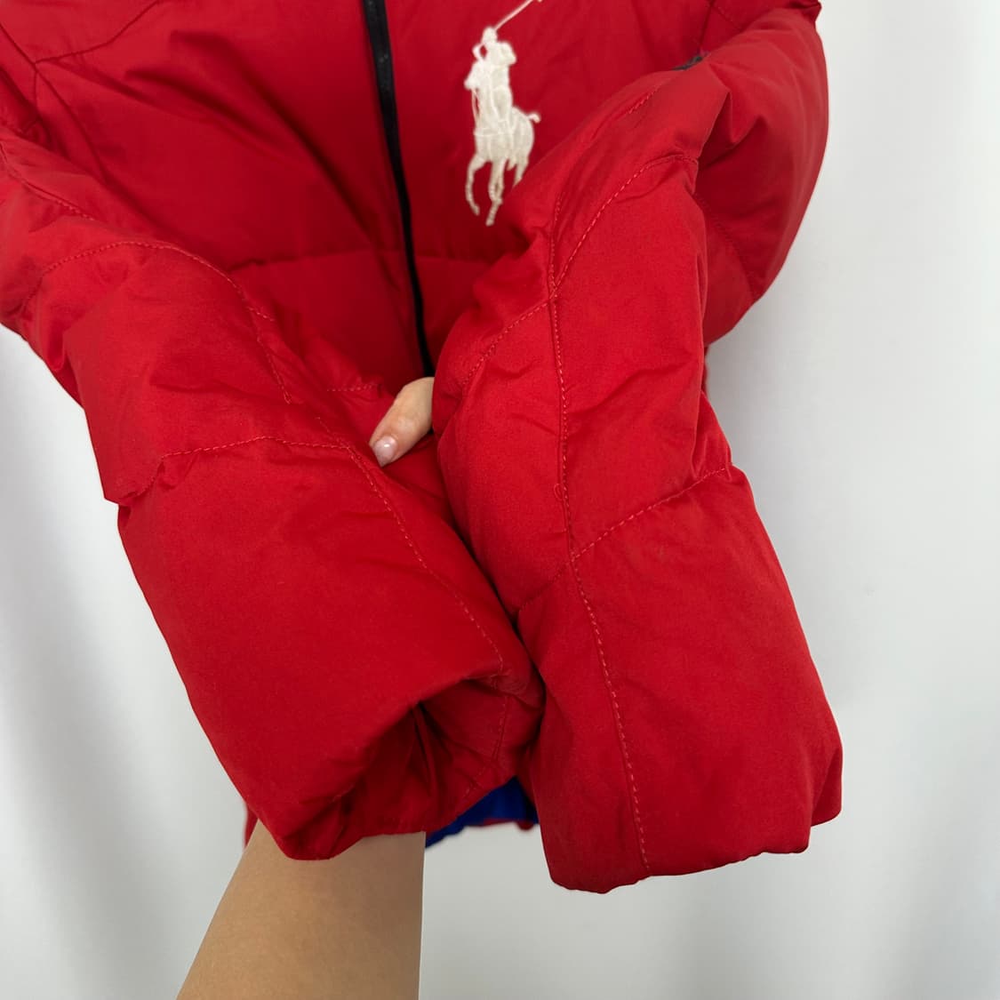   폴로랄프로렌 여자 후드 패딩 오리털 레드 (실측96) 상품이미지4