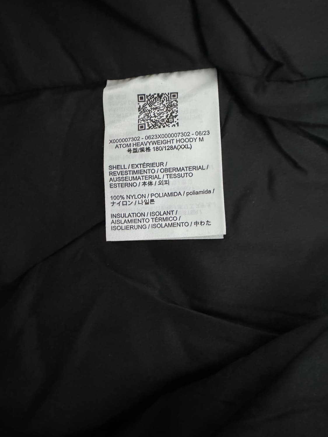 2XL 아크테릭스 아톰 헤비웨이트 블랙 후디 자켓 / 패딩 상품이미지3