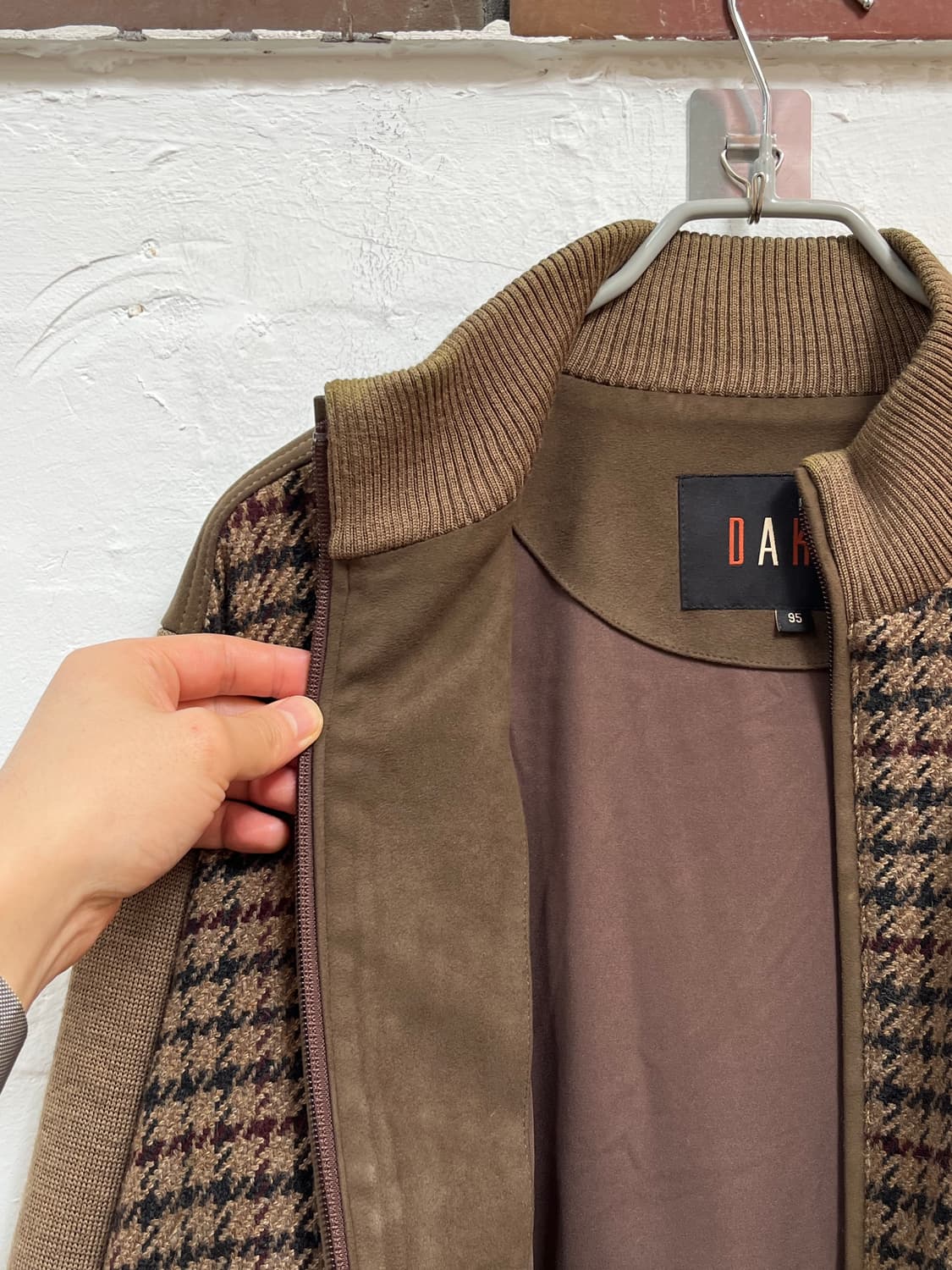 Daks 하운드투스 체크패턴 알파카 캐시미어 블루종 95 상품이미지7