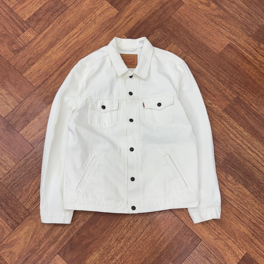 L 리바이스 오랜지탭 화이트 데님 트러커 자켓  상품이미지1