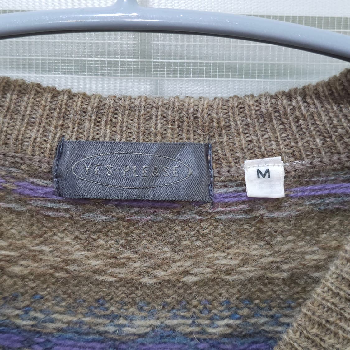 JAPAN 빈티지 YES PLEASE 브이넥 니트 스웨터- M 상품이미지8