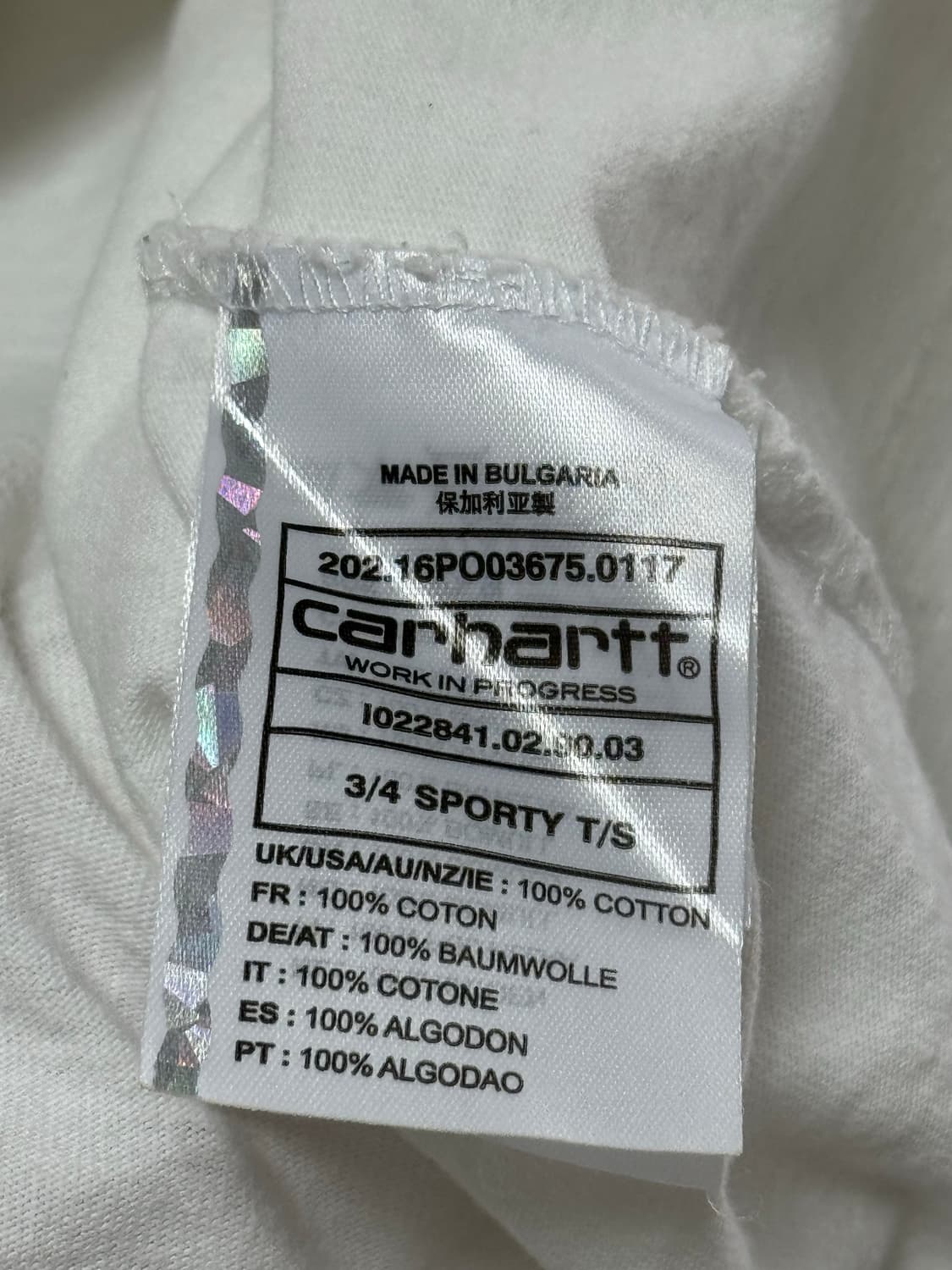 정품) 칼하트 윕 아치로고 7부 슬리브티 M 상품이미지5