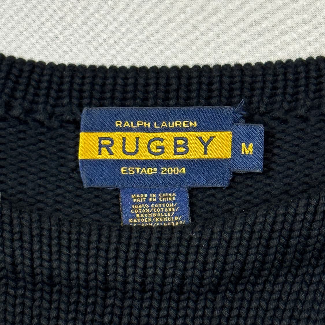 M) 랄프로렌 럭비 헤비코튼 니트 스웨터 블랙 상품이미지7