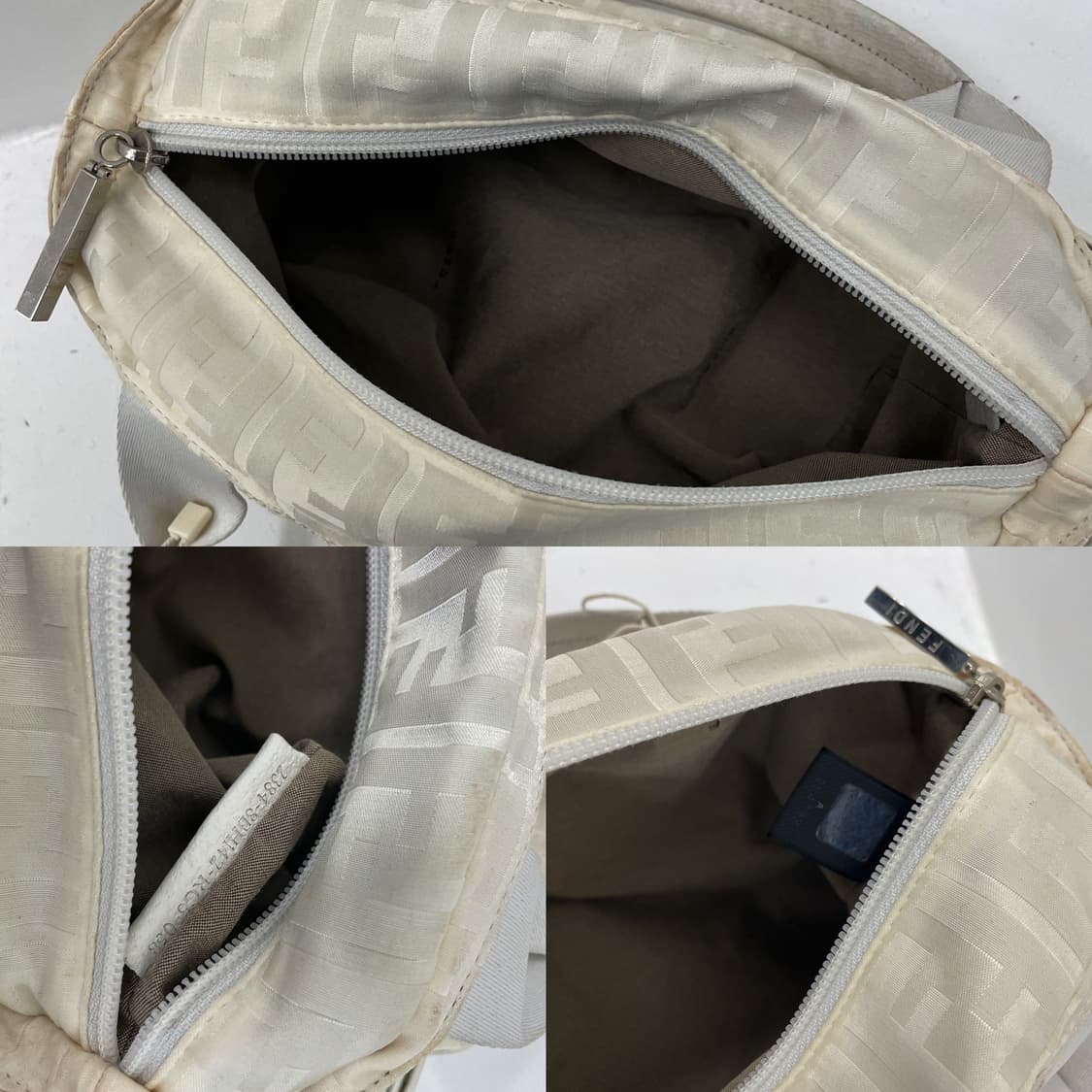 펜디 FF 로고 화이트 나일론 미니 토트백 상품이미지10