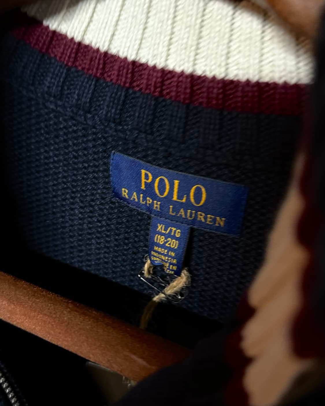 폴로 랄프로렌 코튼 케이블 쿼터 집업 풀오버 XL(18-20) 상품이미지5