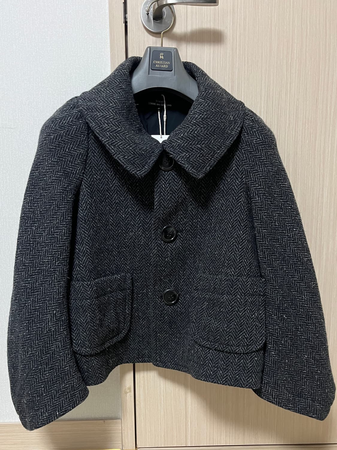 comme des garcons tricot 꼼데가르송 울 헤링본 코트 상품이미지3