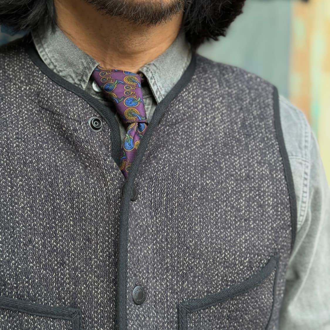 브론슨 1930s 솔트앤페퍼 비치클로스 울 베스트 40 상품이미지8