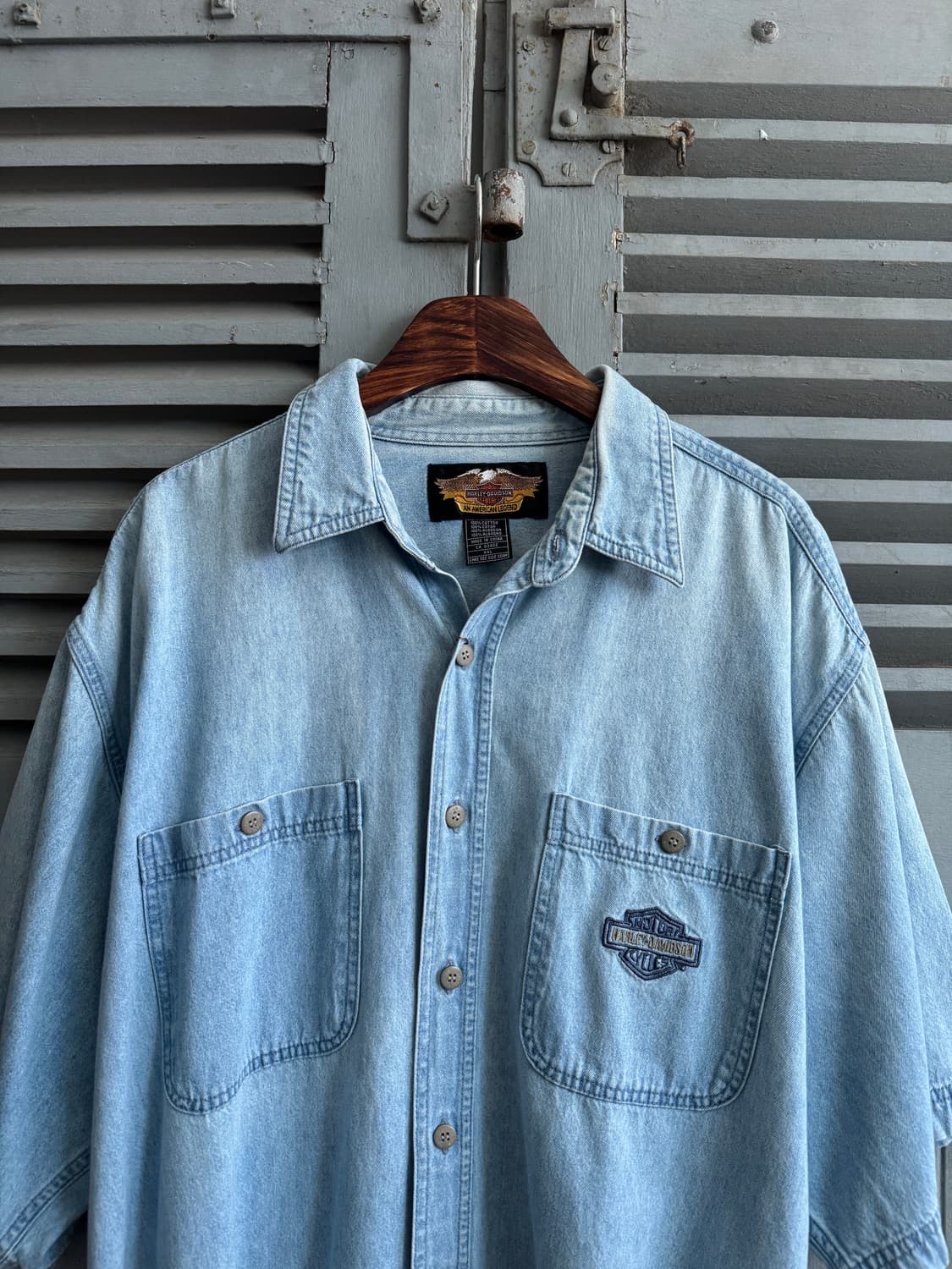 [2XL]할리데이비슨 USA 로고 포켓 데님 셔츠 상품이미지2
