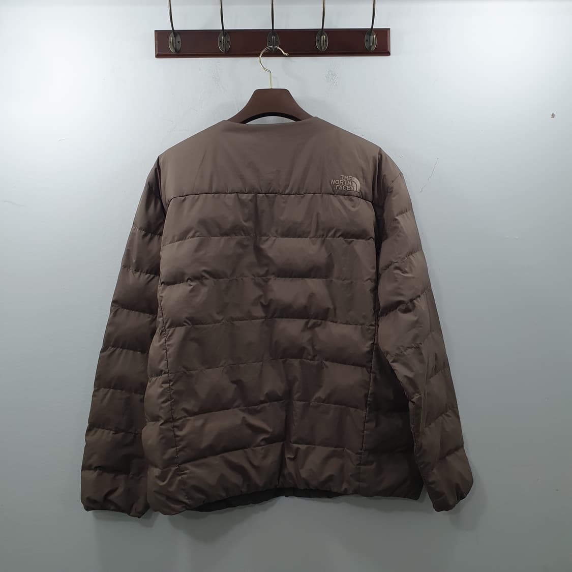  2XL 노스페이스 남성 카키 노카라 퀄팅 오버핏 경량 패딩 점퍼 상품이미지6