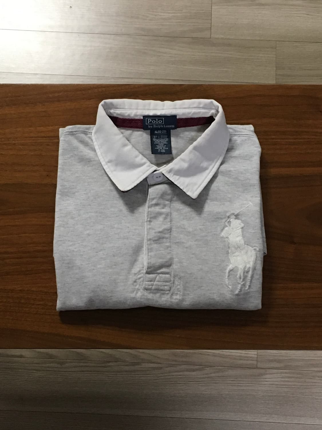 폴로 빅포니 긴팔 럭비티 회색 상품이미지1