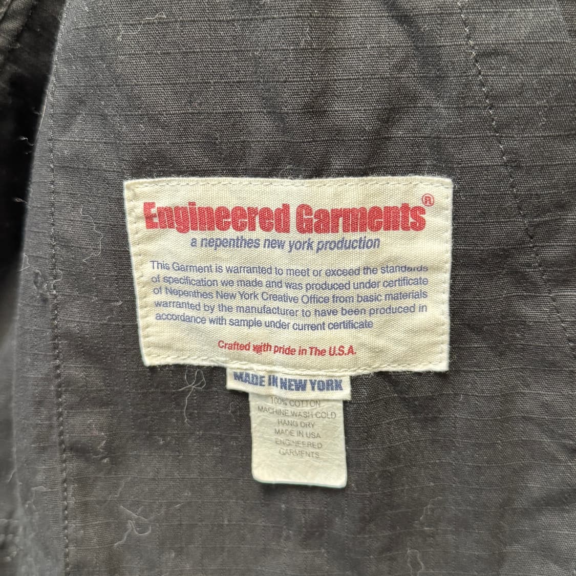 엔지니어드 가먼츠 립스탑 베이커 자켓 블랙 상품이미지6