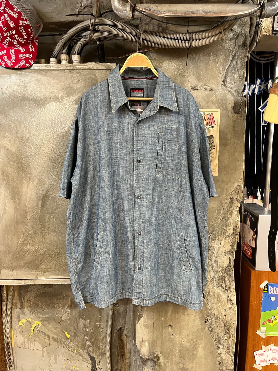 FUBU 데님 반팔 셔츠 2XL #csz413 상품이미지1