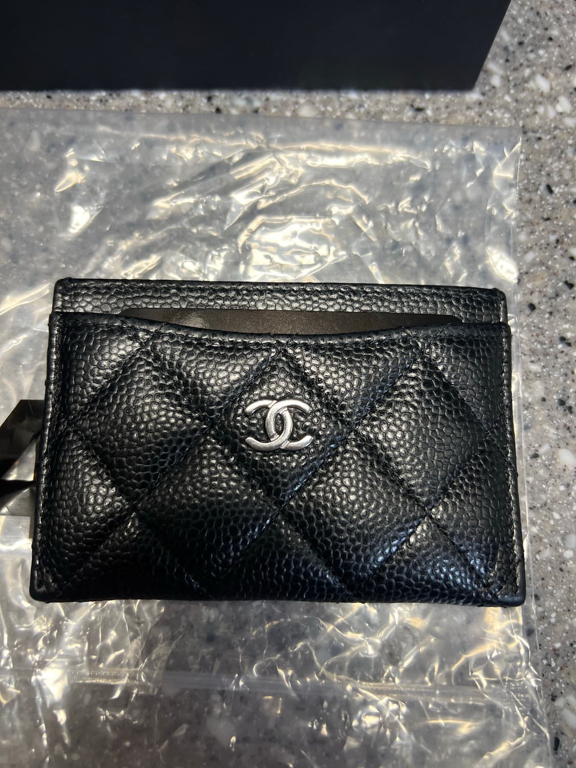 [상태아주좋음, 크림발 풀셋] 샤넬 카프스킨 카드지갑 실버 해 상품이미지2