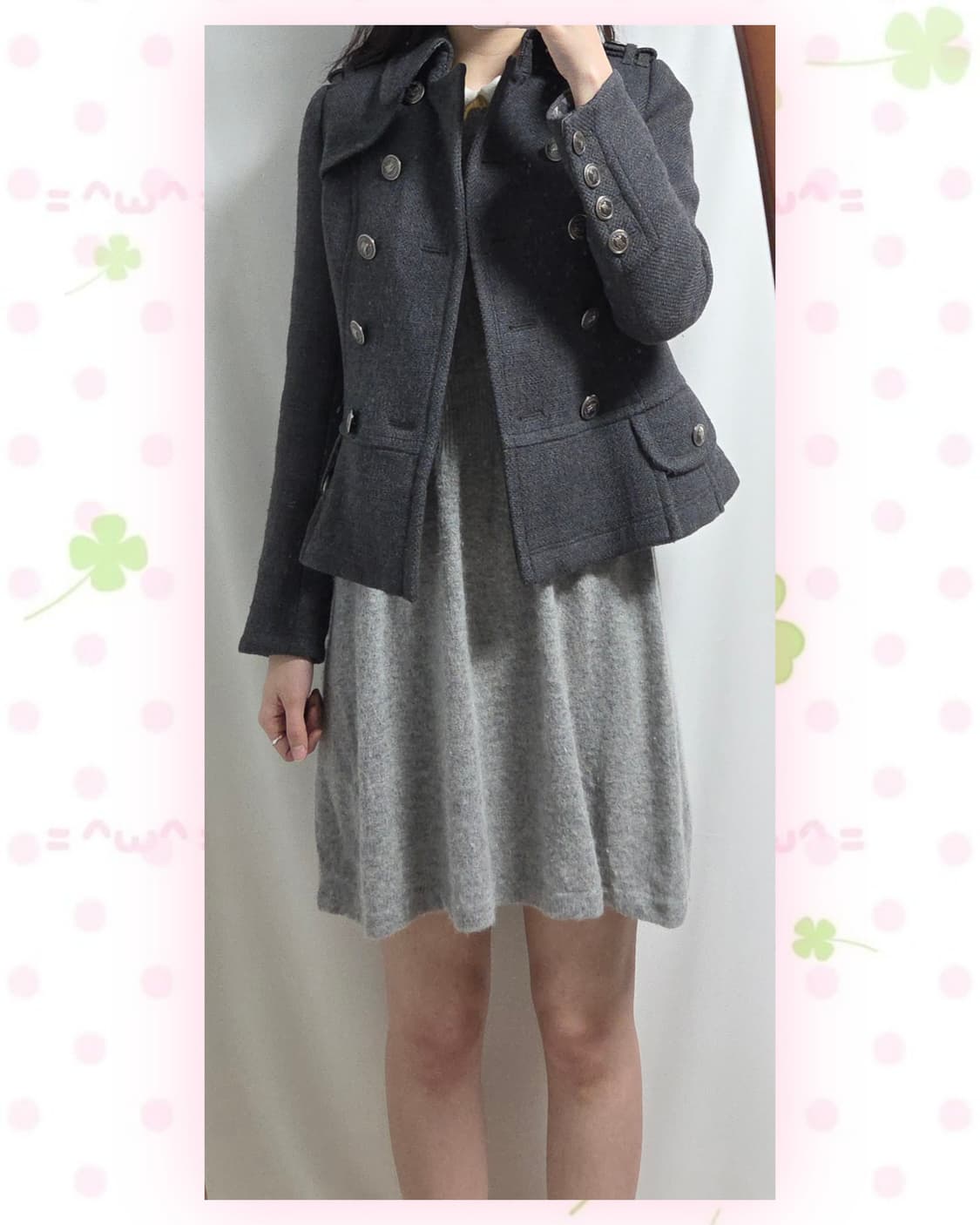 버버리 블루라벨 차콜 숏코트 상품이미지3