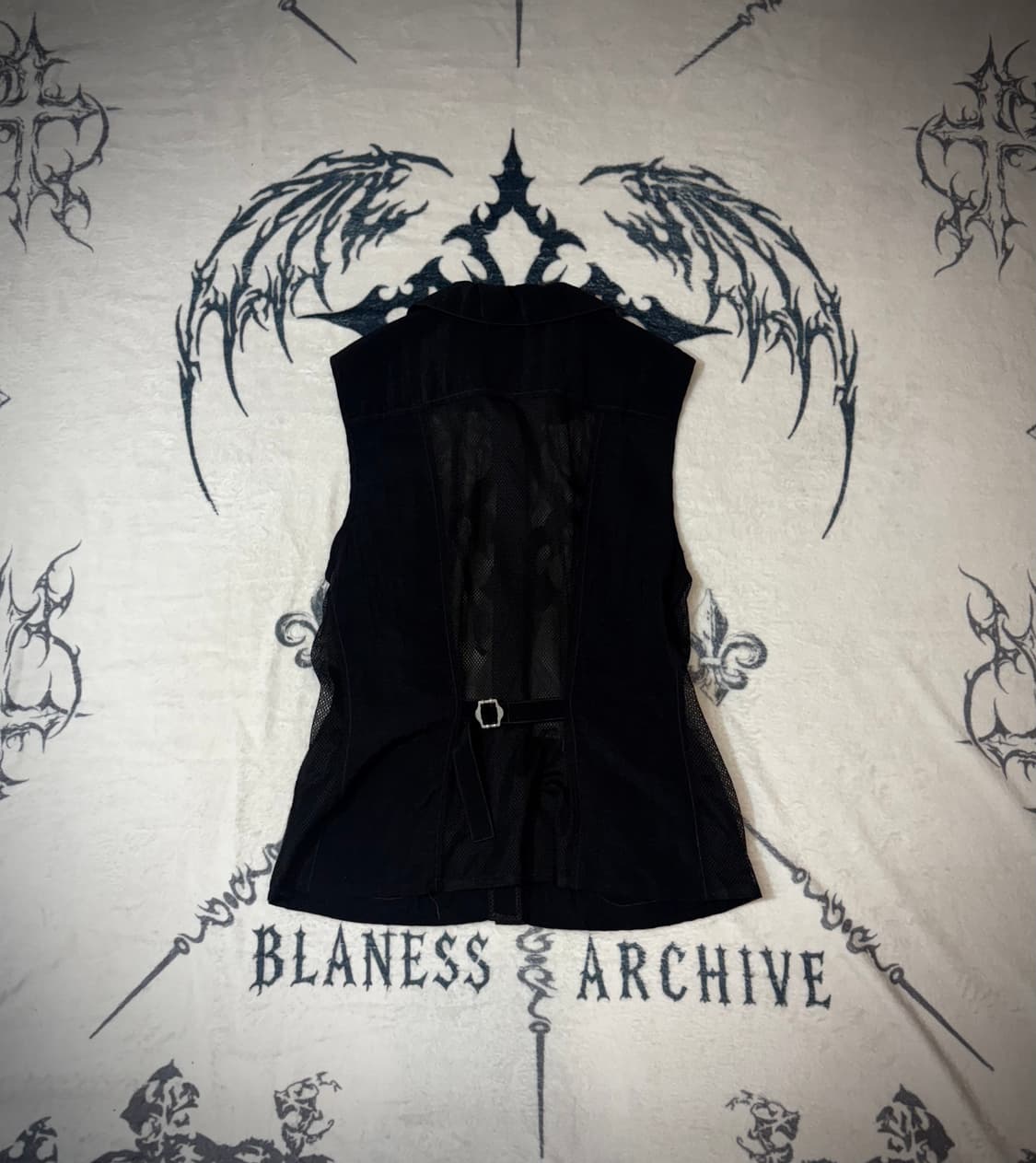 Gothic eyelet snap mesh vest  상품이미지9