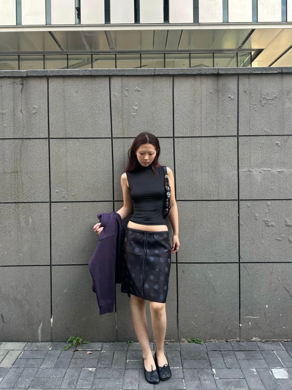 Y core 도트 스커트 상품이미지2