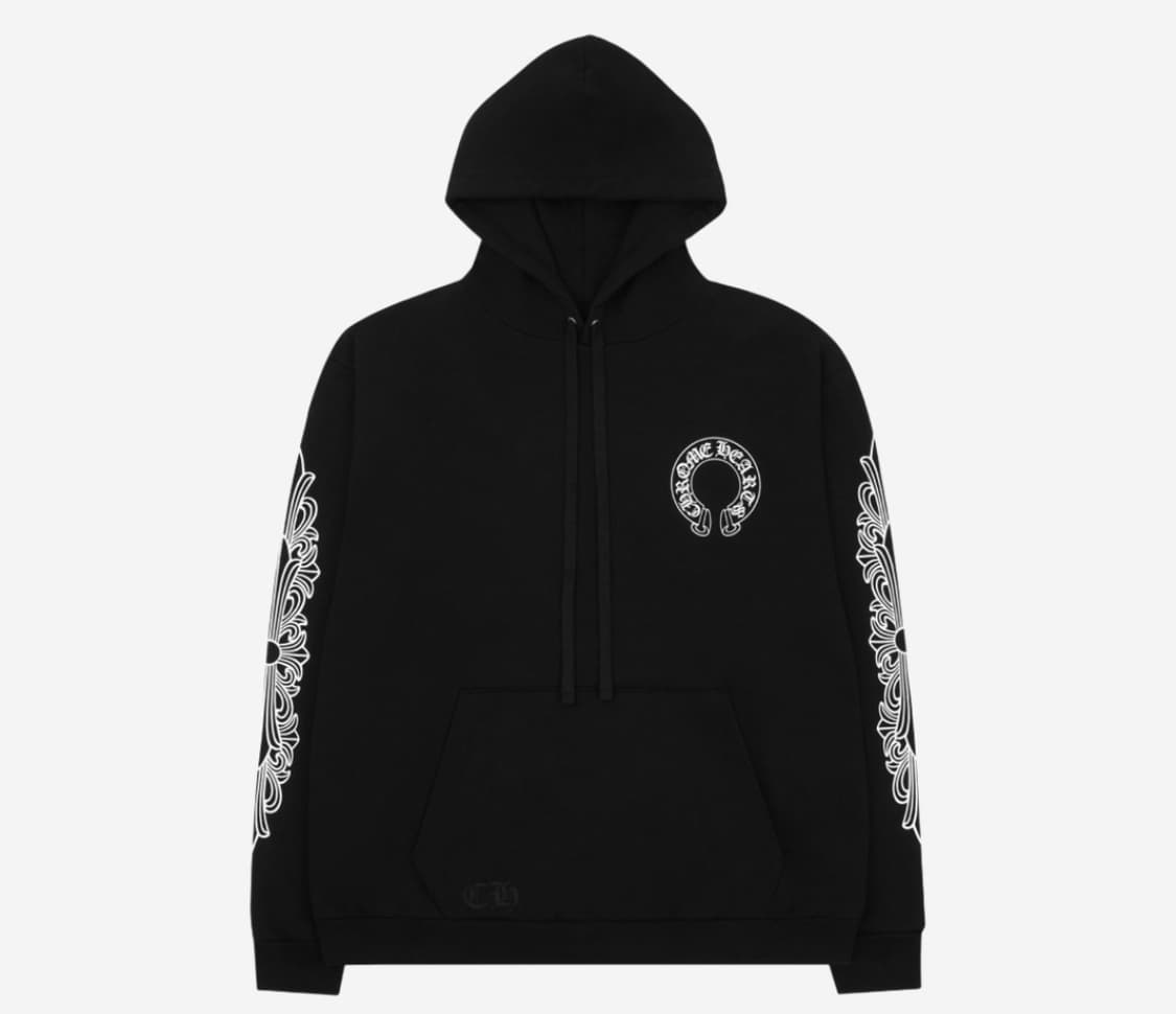 크롬하츠 플로랄 후드 블랙 상품이미지1