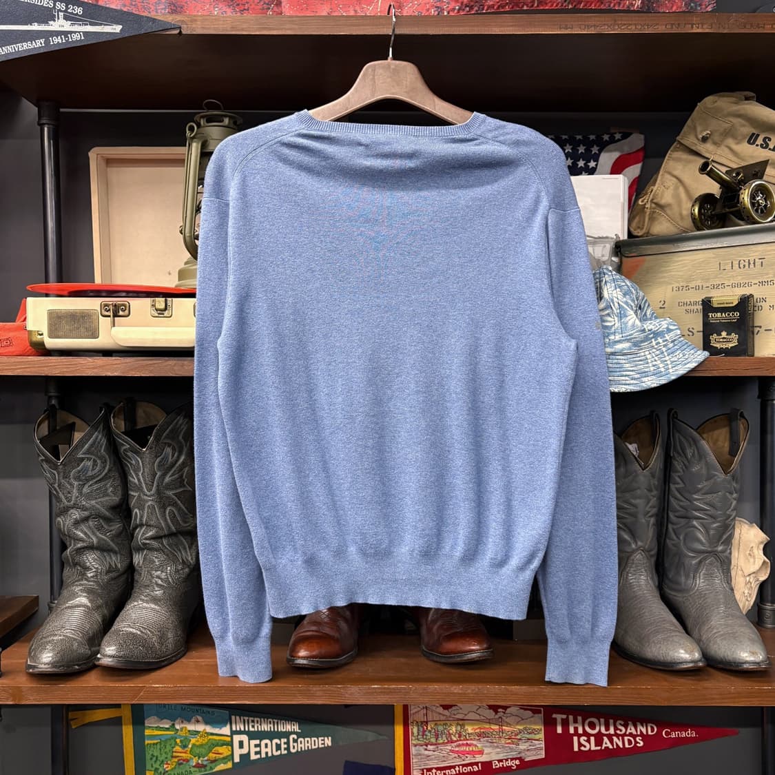 폴로 랄프로렌 피마코튼 브이넥 니트 스웨터 보카시 블루 N723 상품이미지2