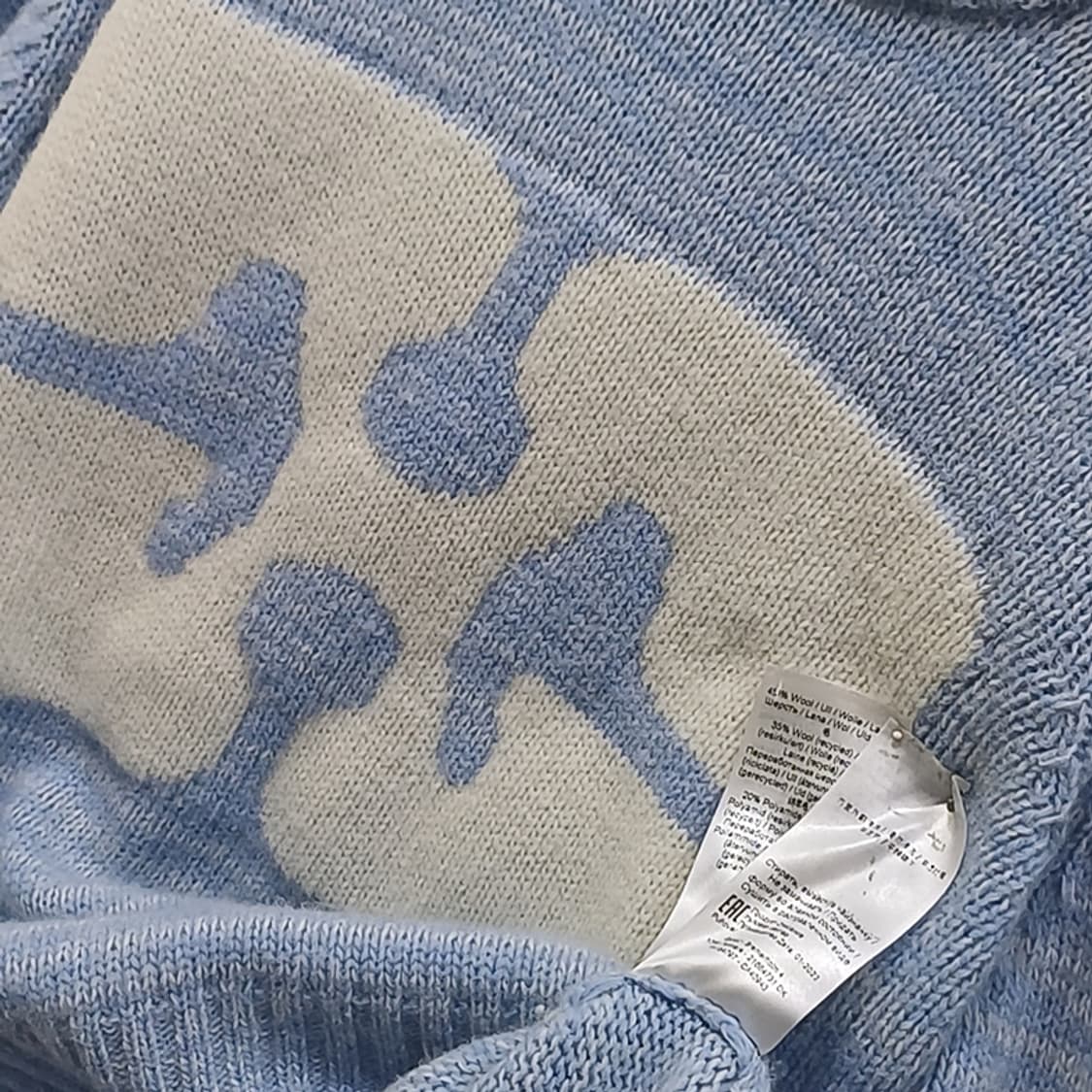 정품 가니 버터플라이 로고 울 라운드 니트 여성 S 도톰 사랑봉봉 상품이미지5