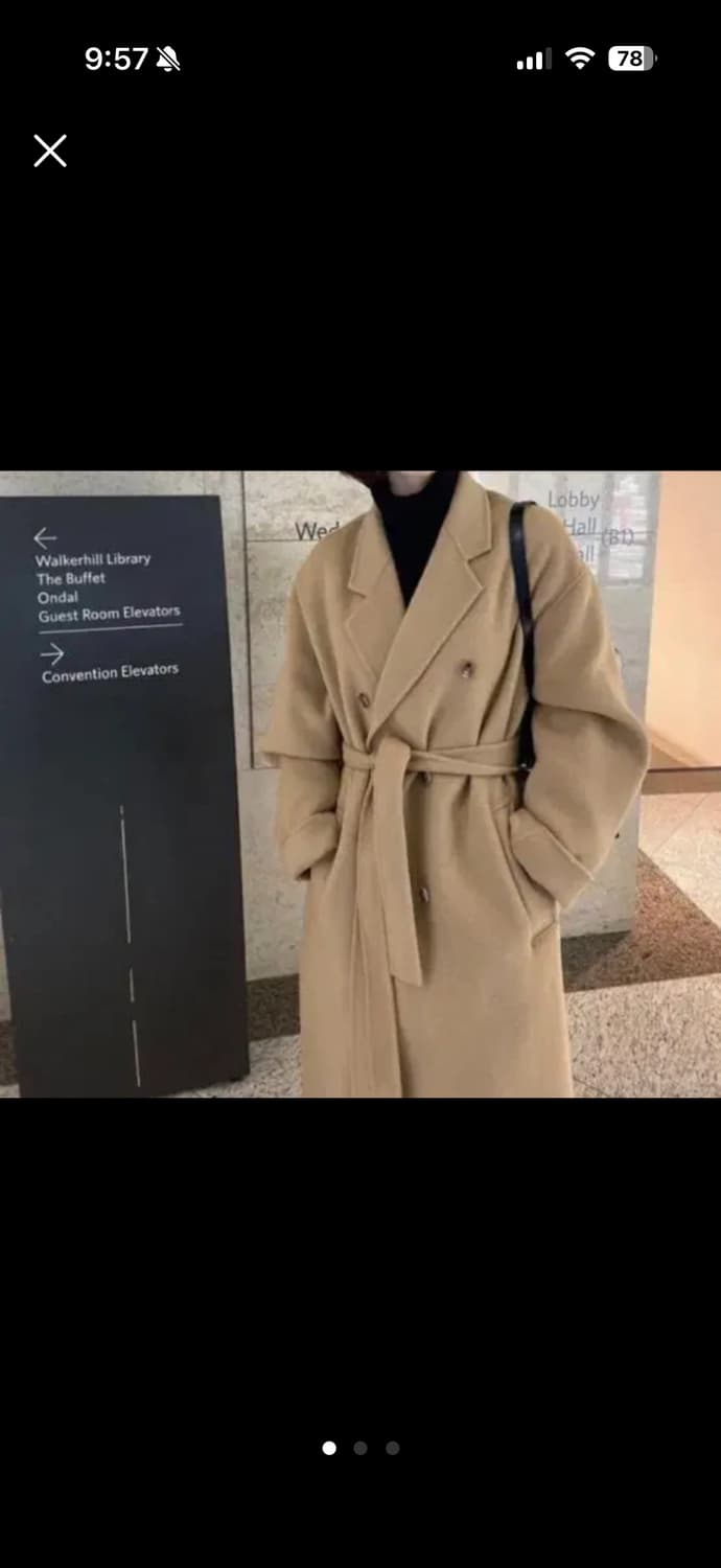 오브네어 샌드 더블 코트 카멜 상품이미지1