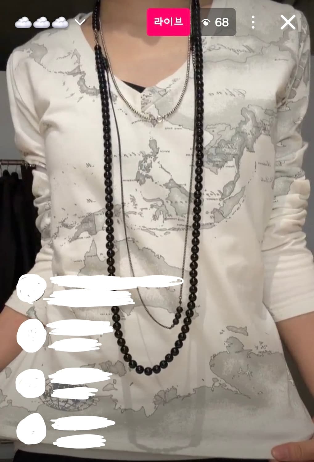 아야즈빈티지 지도 긴팔티셔츠 롱슬리브 상품이미지1