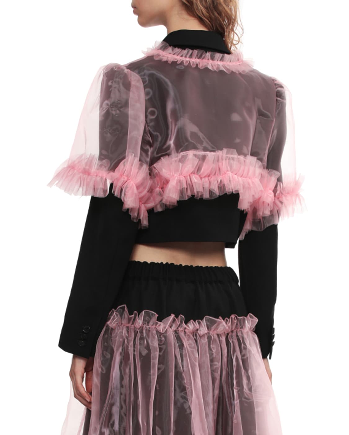 새상품 느와케이니노미야 핑크러플 크롭 블레이져 S/M 상품이미지4