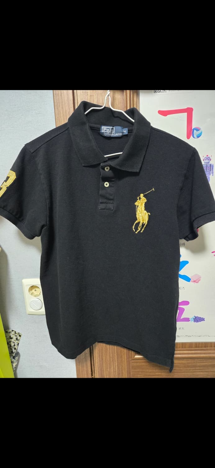 폴로 랄프로렌 남성 카라티 블랙 M택포 상품이미지1