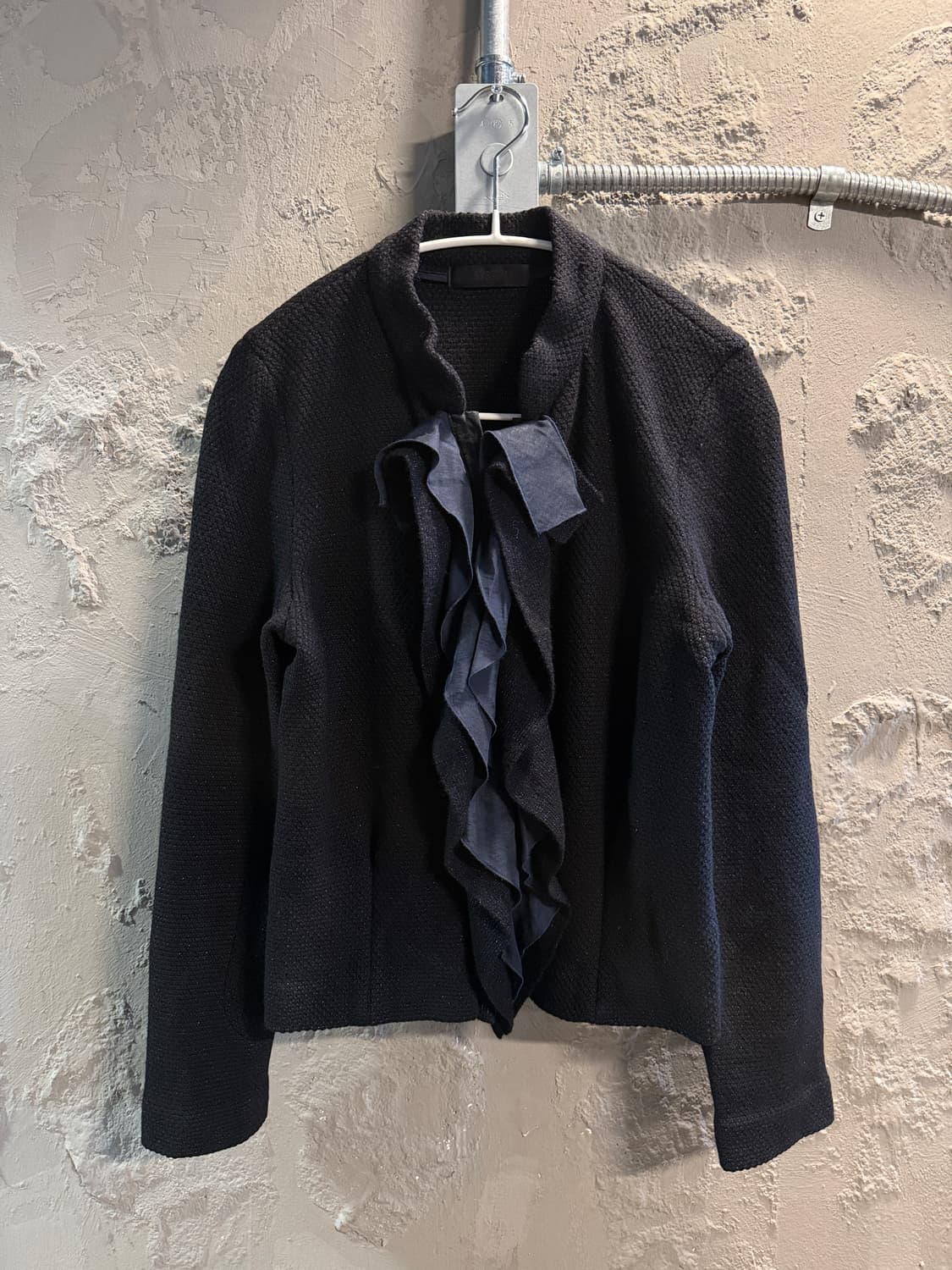 시스템 러플 디테일 크롭 자켓 블랙 F 상품이미지1