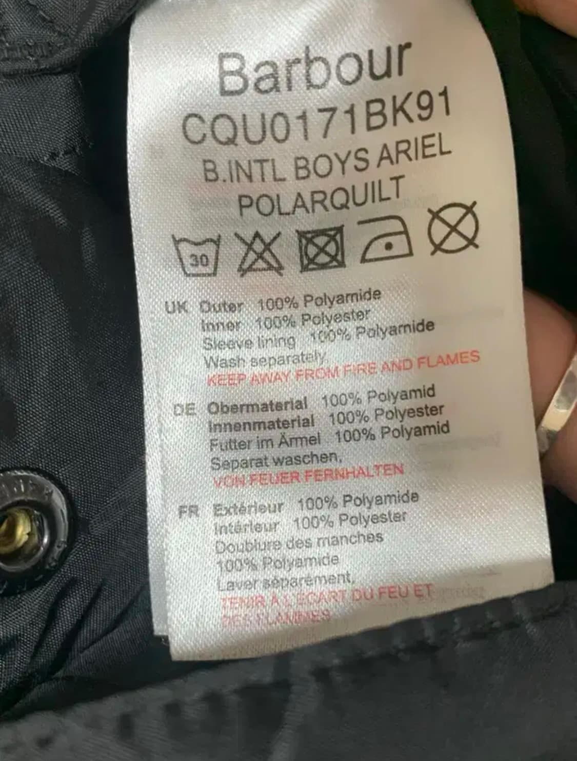 착샷) Barbour ARIEL BOYS XL 바버 퀼팅 자켓 경량패딩 상품이미지7