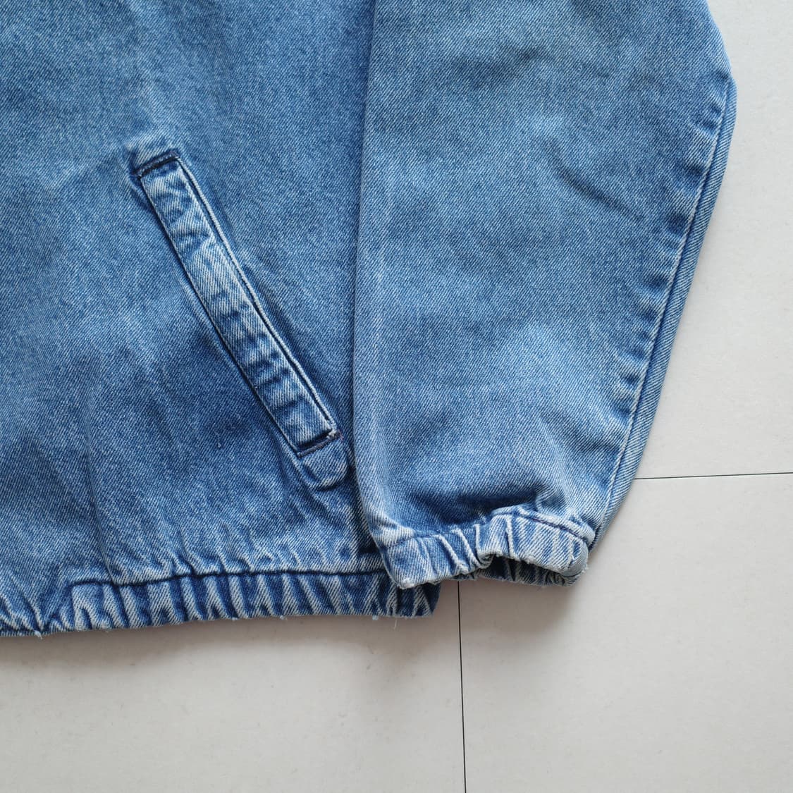 90s 초크라인 MADE in USA 오하이오 데님 블루종 베이포트 자켓 상품이미지5