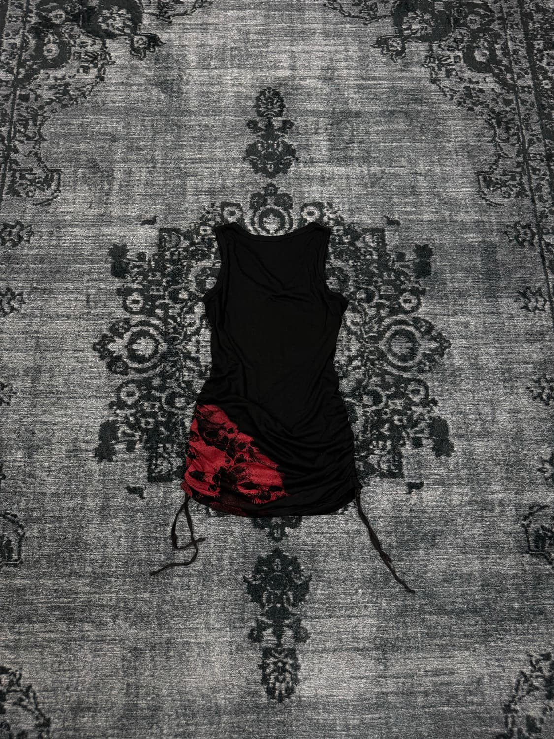 Rubik 00s red skull shirring sleeveless 상품이미지7