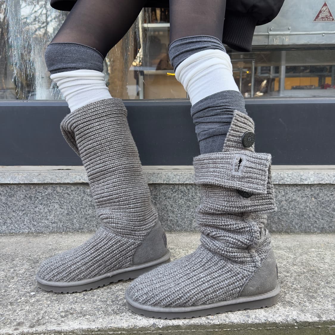 2000s Y2K 니트 카디 어그 부츠 상품이미지7