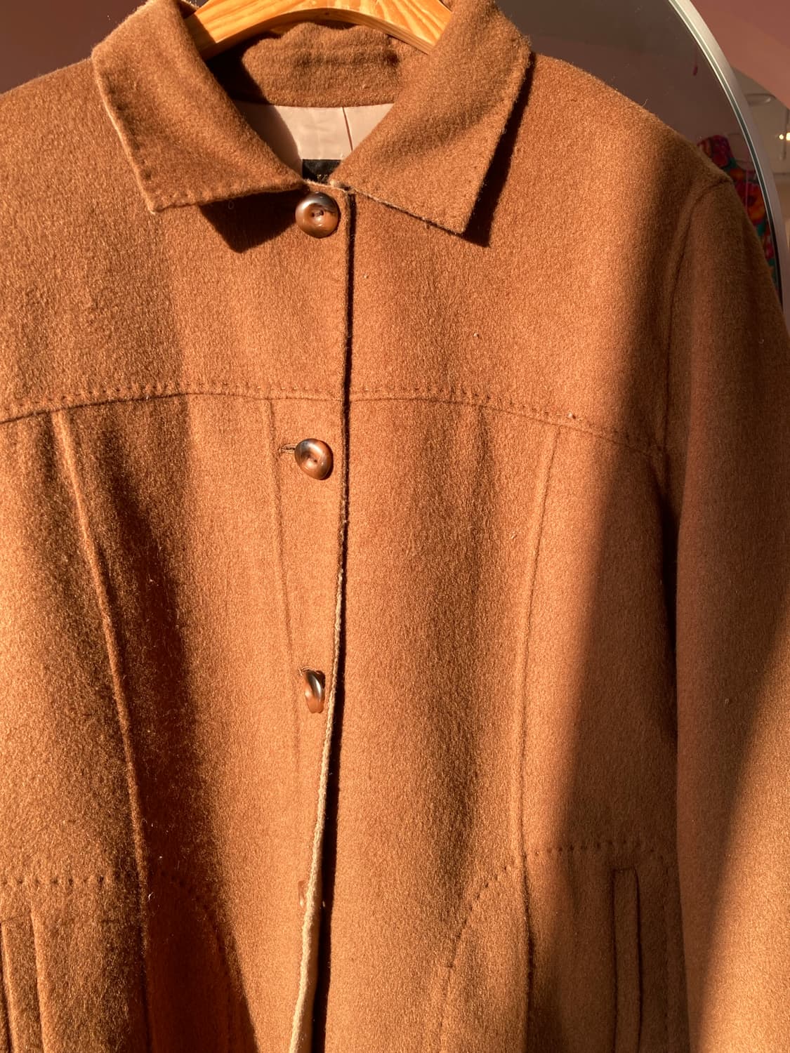 울 100% 모카 하프자켓 상품이미지3