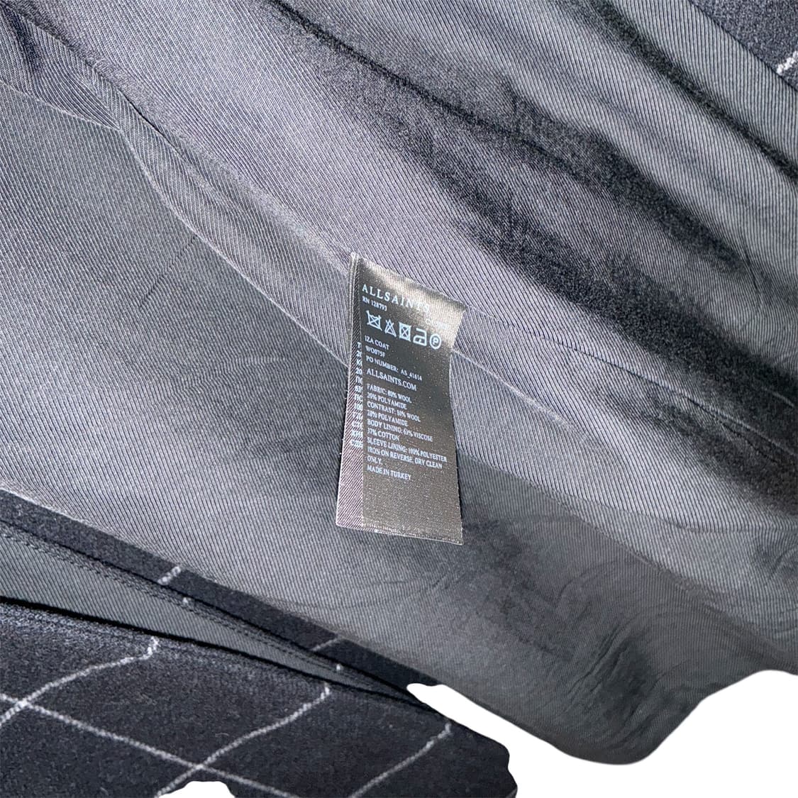 올세인츠 울 체크 코트 상품이미지3