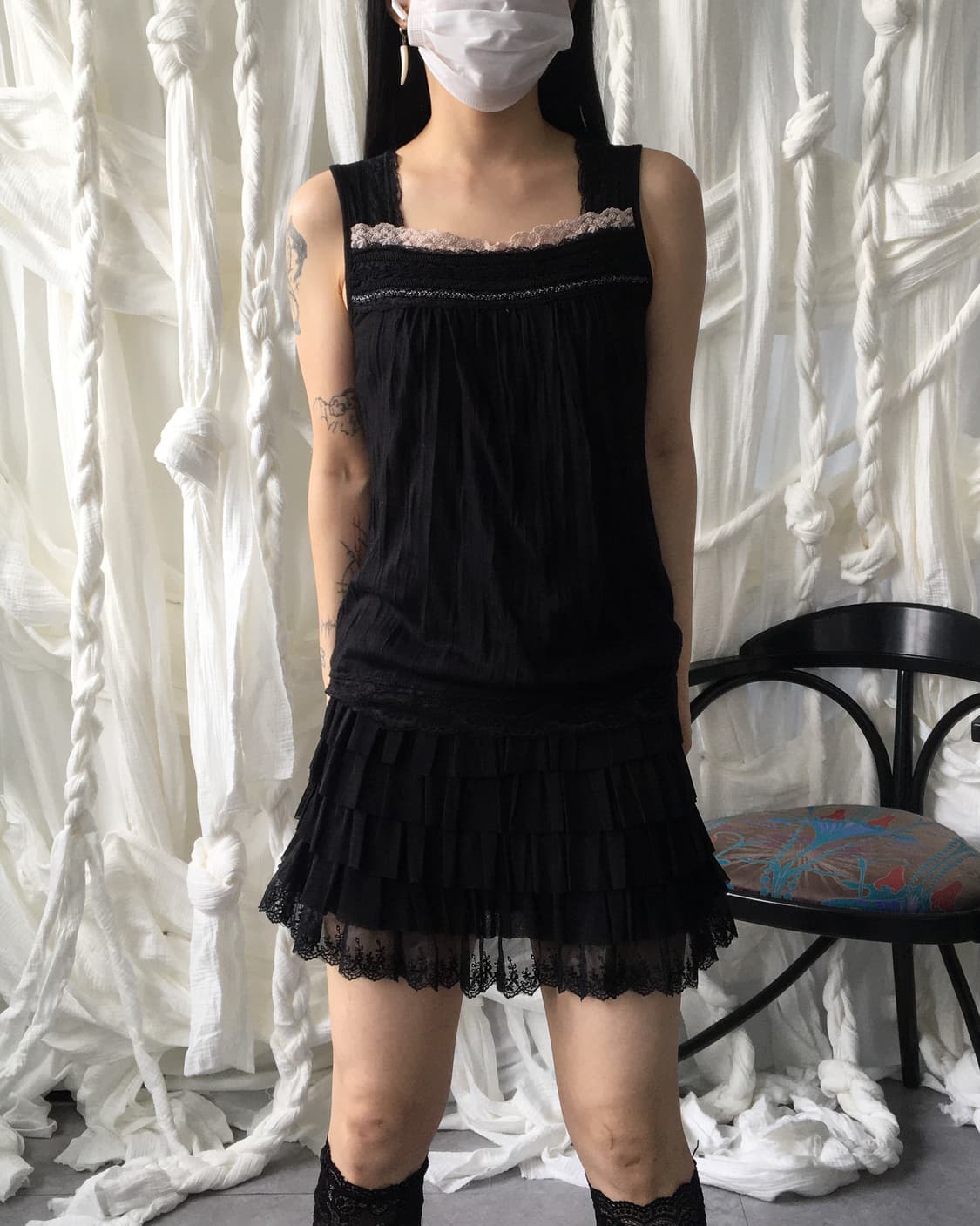 Lace trimming sleeveless 상품이미지5